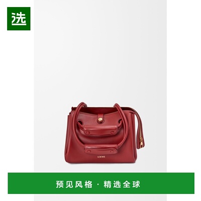 1h可退 欧洲直邮Loewe罗意威 Madrid系列女士焦红色牛皮拉链开合
