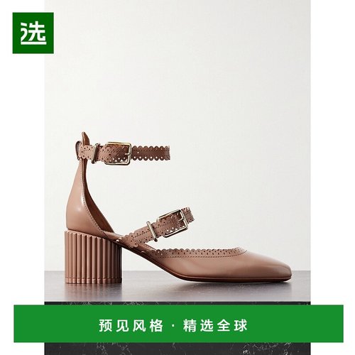 1h可退 香港直邮ZIMMERMANN 女士 Eddie 齿纹皮质玛丽珍浅口鞋 54