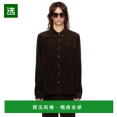 24248 Paris 美国直邮 1h可退 型衬衫 AMI 版 衬衫 棕色经典 男装