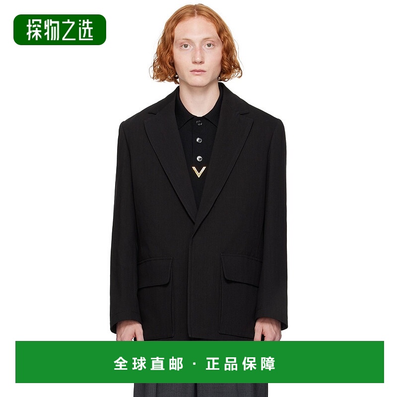 1h可退 香港直邮Valentino 华伦天奴 男士 黑色单排扣西装外套 5V