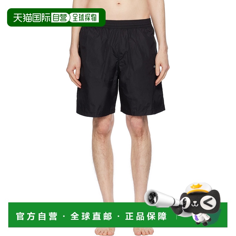 1h可退 香港直邮Off-white 男士 黑色 Diag Outline Surfer 泳裤