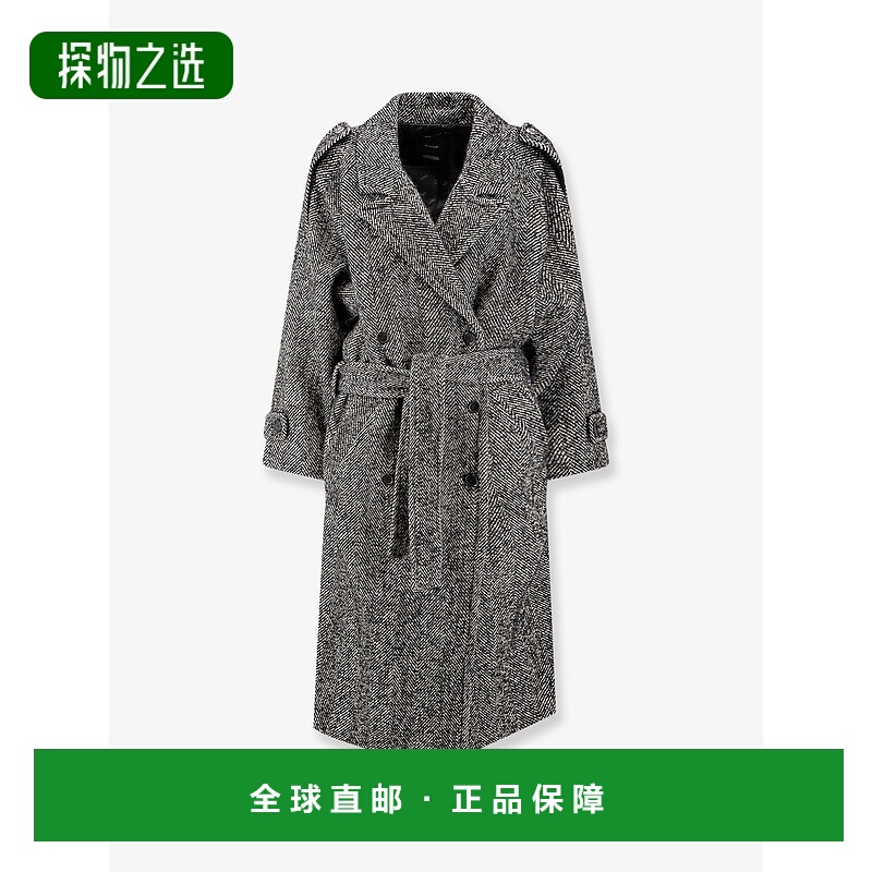 香港直邮Pinko 品高 女士 雙排扣束帶大衣 105562A2SE