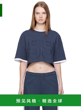 1h可退 香港直邮Ksubi 女士 海军蓝 99 Boyfriend Cropped T 恤 W