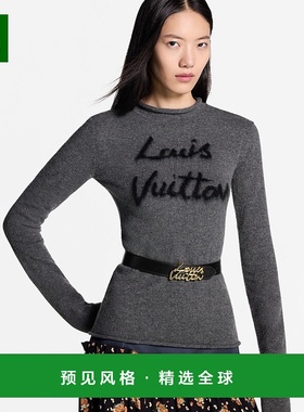 1h可退 欧洲直邮LV路易威登 Script系列女士黑色小牛皮老花图案腰