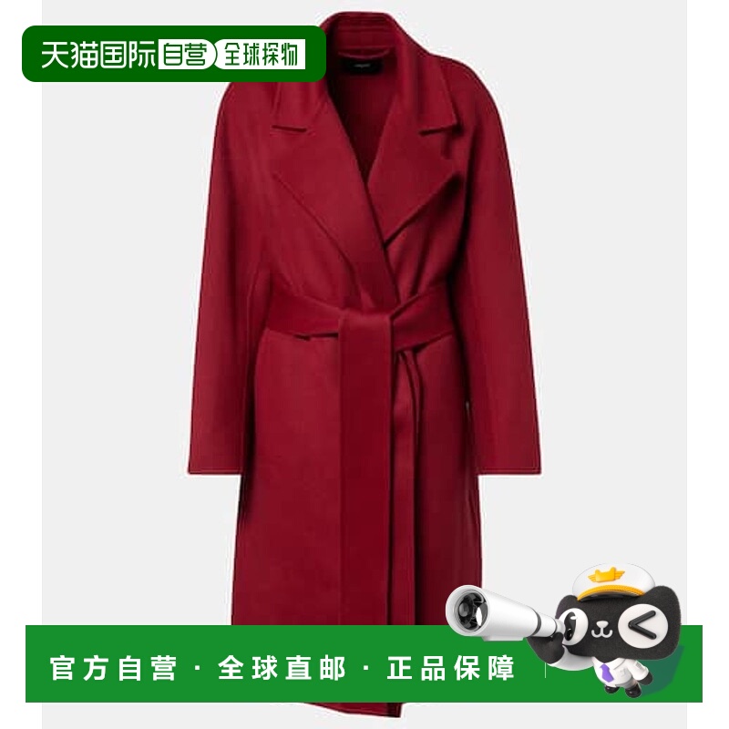 1h可退 香港直邮JOSEPH 约瑟夫 女士 羊毛羊绒裹式大衣 red红色