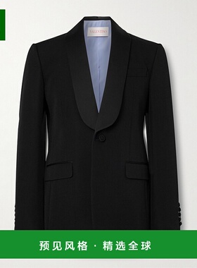 1h可退 香港直邮Valentino 华伦天奴 男士 黑色羊毛西装外套 6V3C