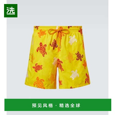 1h可退 香港直邮Vilebrequin 男士 Mistral 印花泳裤 yellow黄色