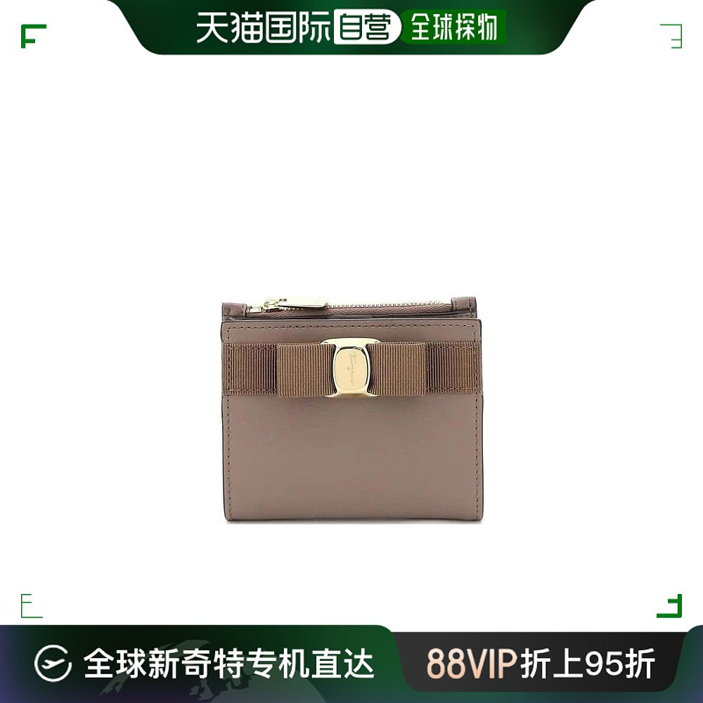 香港直邮Salvatore Ferragamo蝴蝶结饰对折钱包 22E009