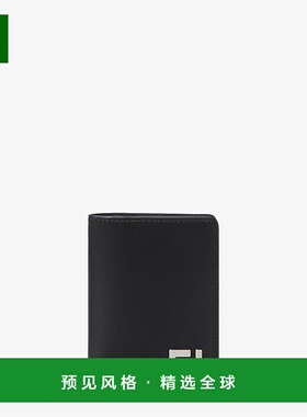 1h可退 欧洲直邮FENDI（2025新品）FF方形卡包-黑色皮革卡包卡夹