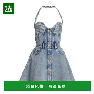 FF0R2505DF97 露背纽扣牛仔喇叭连衣裙 1h可退 香港直邮Balmain