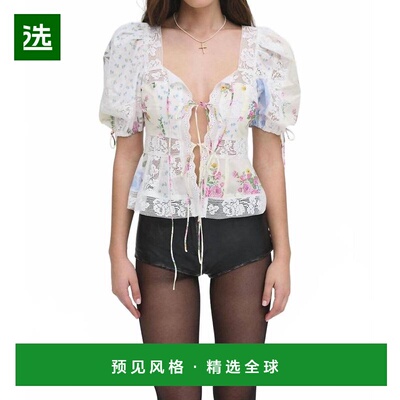 1h可退 【美国直邮】for love & lemons 女士 衬衫泡泡袖上衣