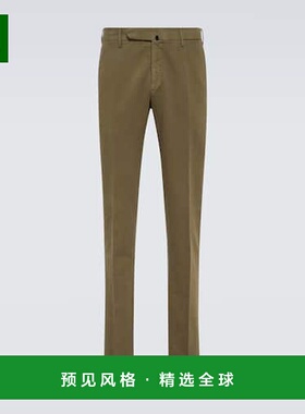 1h可退 香港直邮Slowear 男士 棉质修身长裤 green绿色 舒适时尚