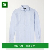 杰尼亚 男士 Oasi 香港直邮zegna 条纹亚麻衬衫 UDX27A7SRF7