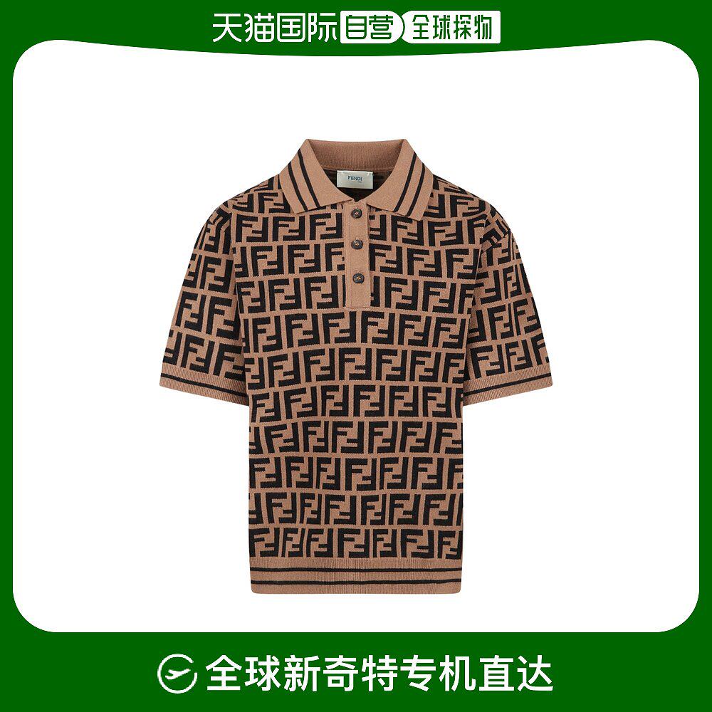 香港直邮fendi 徽标短袖针织polo衫 jmg094aeyd