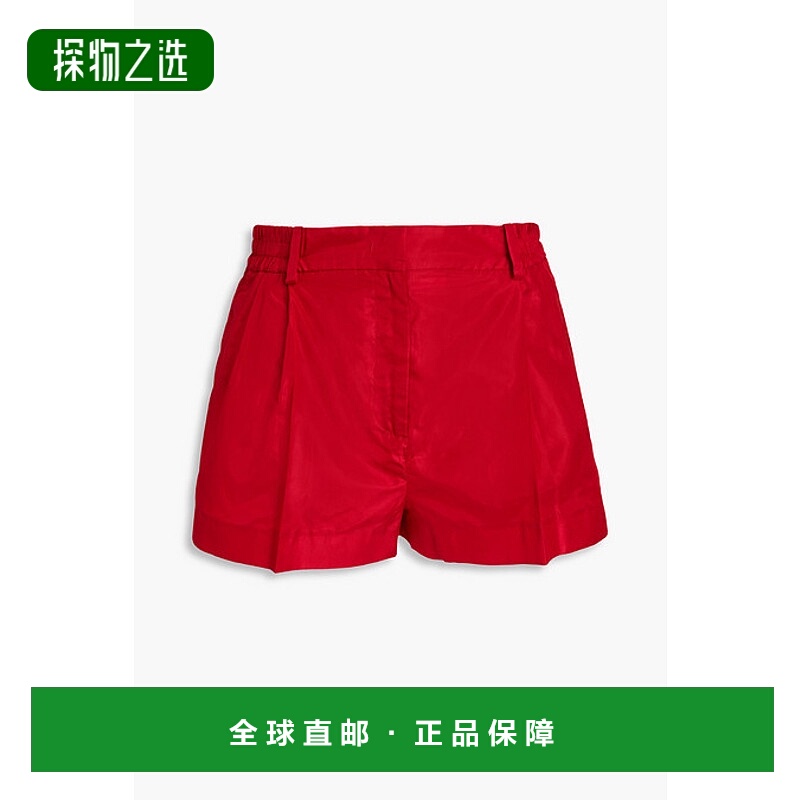 香港直邮Valentino 华伦天奴 女士 褶裥真丝塔夫绸短裤 B0RF1Z574