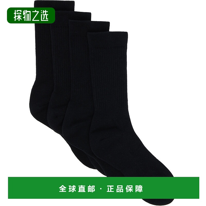 香港直邮Visvim 维斯维木 男士 两双装黑色 Achilles Hi 中筒袜 0