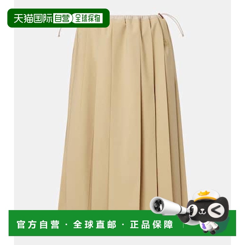 1h可退 香港直邮Moncler 盟可睐 女士 褶裥中长半身裙 beige米色