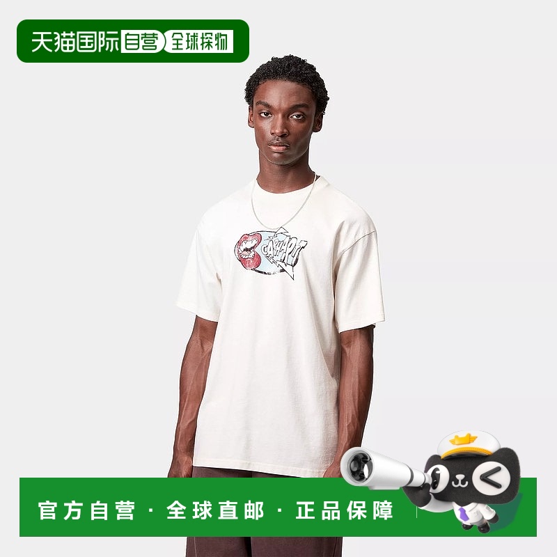 自营欧洲直邮Carhartt Wip 男士米色棉短袖T恤针织