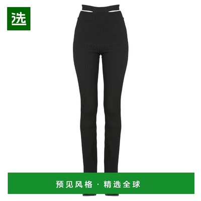 1h可退 香港直邮ANDREĀDAMO 女士 TROUSERS 罗纹剪口皮带 ADFW21P
