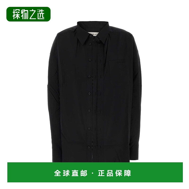 1h可退 香港直邮Y PROJECT 女士 黑色府绸宽松款衬衫 201SI009F50