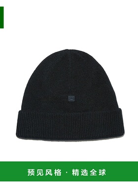 欧洲直邮ACNE STUDIO 男女同款黑色微型表情饰片羊毛无檐便帽