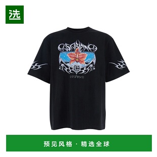1h可退 香港直邮Casablanca 男士 'Blades' T-Shirt on Front 黑