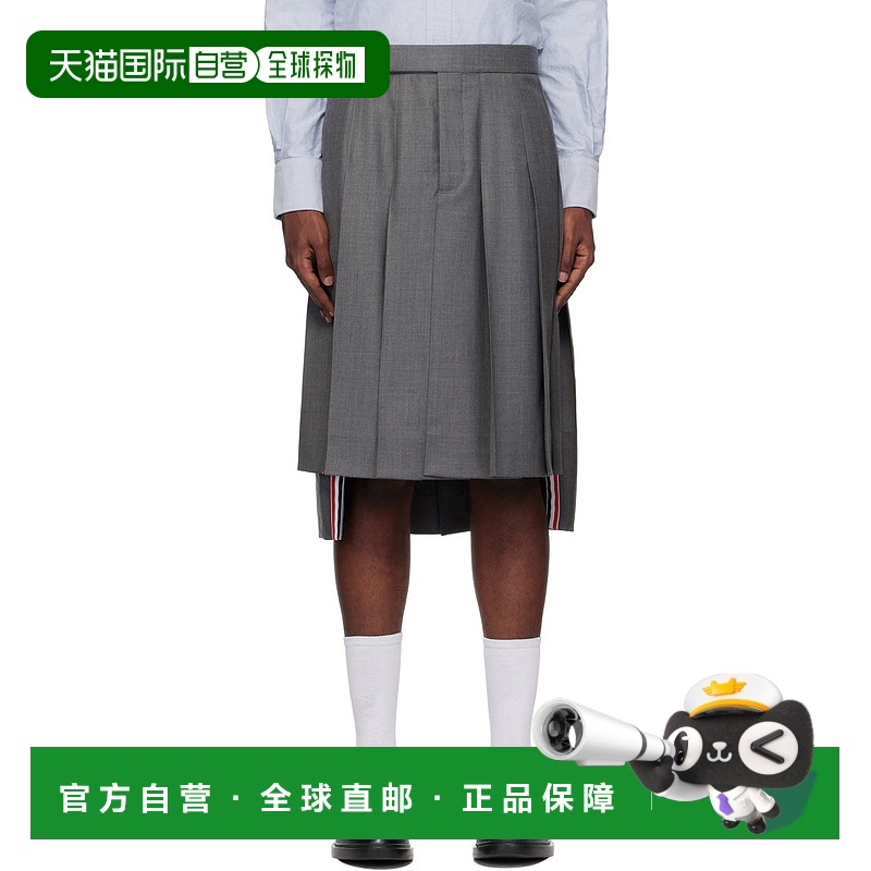 1h可退 香港直邮Thom Browne 汤姆·布朗 男士 灰色 Classic Plea