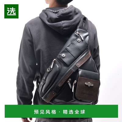 【日本直邮】Device男士腰包黑色金属徽标便携简约时尚日常百搭