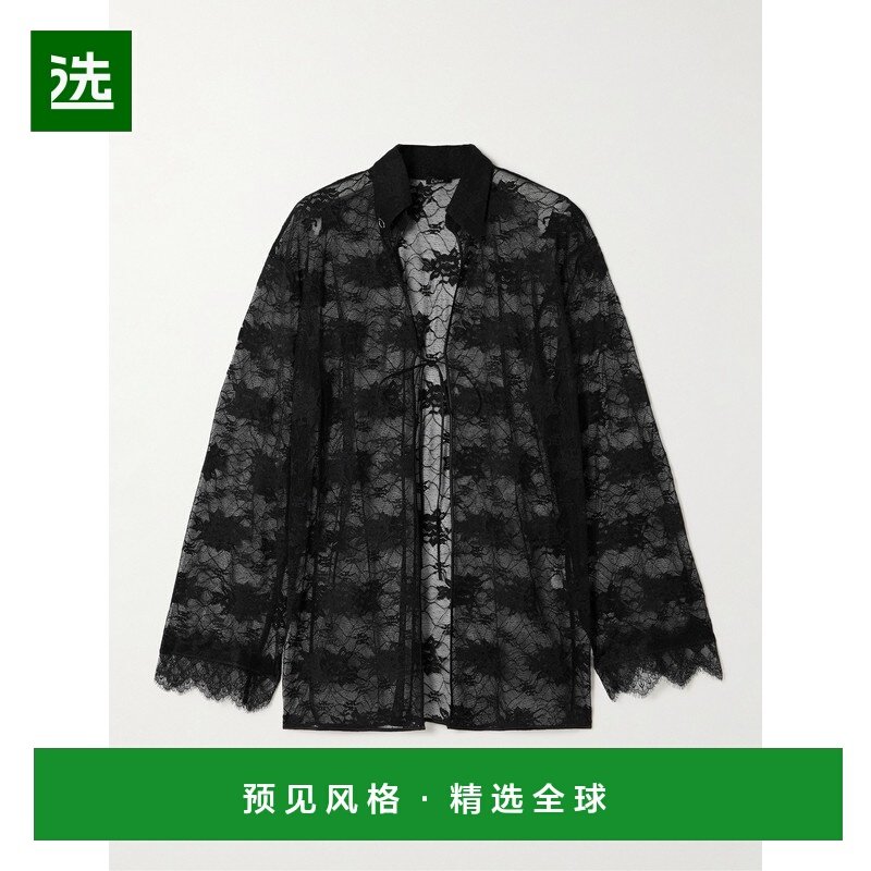 1h可退 香港直邮oseree 女士 绸缎边齿纹弹力蕾丝衬衫 OLC143BLAC,女装/女士精品,衬衫,淘宝优惠券,粉丝福利购,淘宝优惠卷