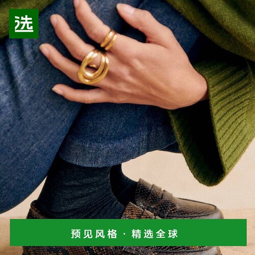 欧洲直邮Sezane 女士卡其色牛皮莫卡辛鞋一脚蹬单鞋女鞋新款