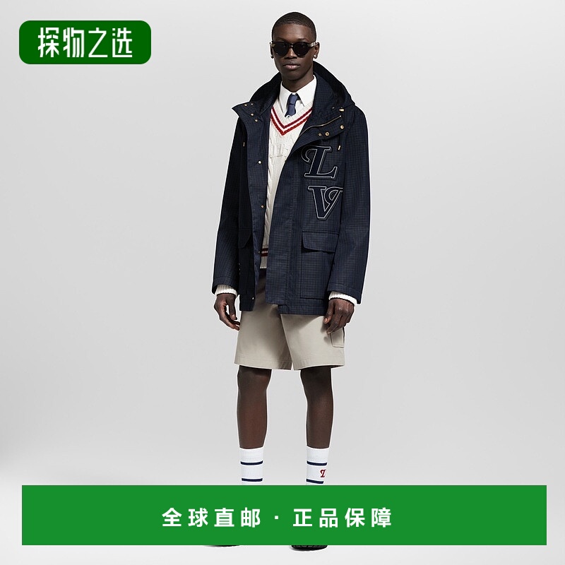 自营欧洲直邮LV路易威登 Preppy系列男士深蓝色聚酯纤维logo标识