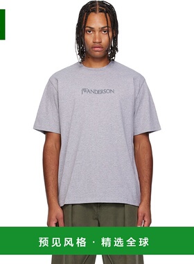 1h可退 香港直邮J.W. Anderson 男士 灰色徽标 T 恤 JT0258PG1510