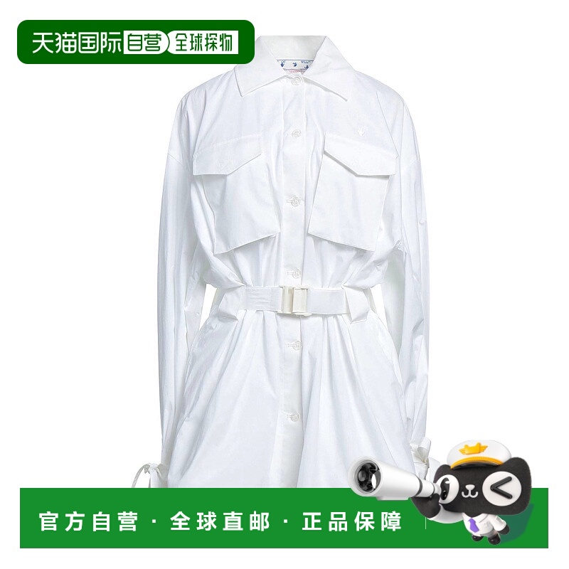 1h可退 香港直邮Off-white 女士 衬衫式连衣裙 white白色 舒适时