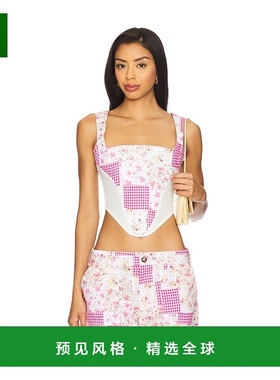 1h可退 香港直邮Danielle Guizio 女士 Mina 拼布紧身胸衣 S25128