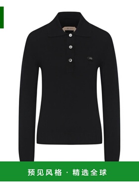 香港直邮N21 女士POLO衫 N2M0A03890049000 AW2025 黑色 长袖Polo