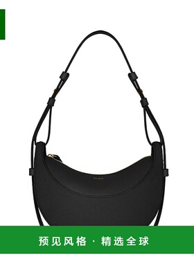 欧洲直邮POLENE Numéro Dix黑色荔枝纹女士小牛皮半月包腋下