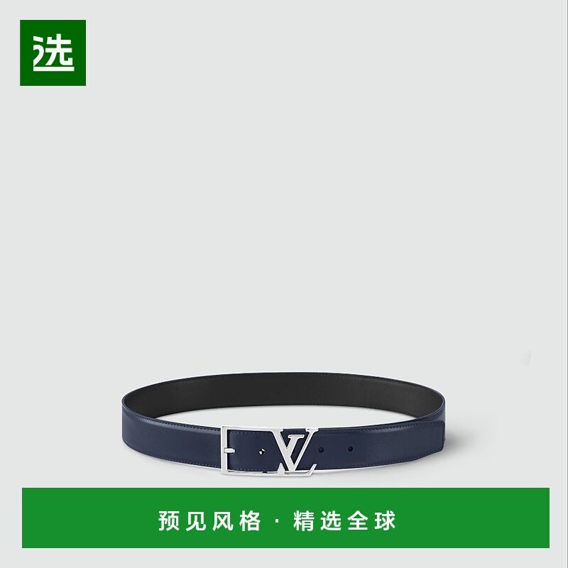 1h可退 欧洲直邮LV/路易威登 男士海军蓝皮革腰带新款皮带