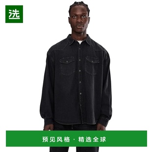 1h可退 香港直邮Allsaints 男士 Fenton 衬衫 black黑色 舒适时尚