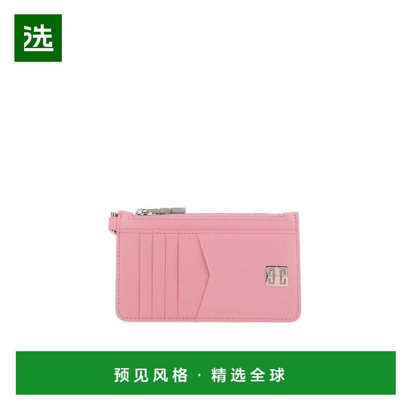 香港直发GIVENCHY纪梵希女士粉色徽标小牛皮拉链钱包BB60GXB14Y