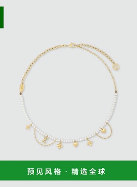 1h可退 欧洲直邮LV/路易威登 女士金色/白色金属项链高级感新款