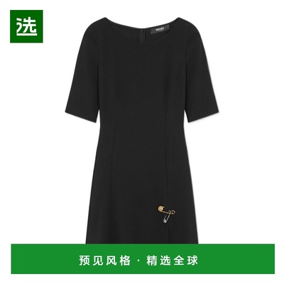 香港直邮Versace Safety Pin喇叭形哑光缎面迷你连衣裙 10180671A