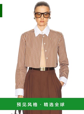 1h可退 香港直邮Casablanca 女士 棉质条纹衬衫 WS25SH16401