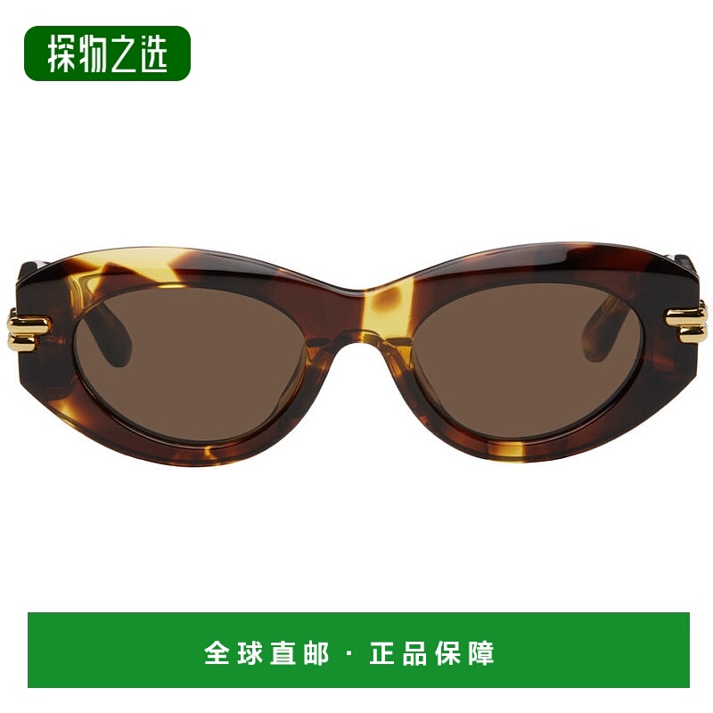 1h可退 香港直邮Bottega Veneta 葆蝶家 女士 玳瑁色 Mitre Oval