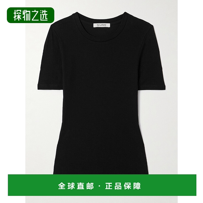 香港直邮NILI LOTAN 女士 Elin 棉质羊绒混纺T恤 12863K175BLK