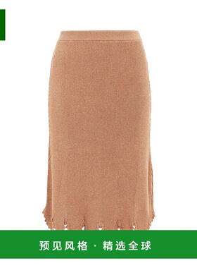 香港直邮Chloe 罗纹针织羊毛扇贝裙 C24AMJ01560半身裙a字裙