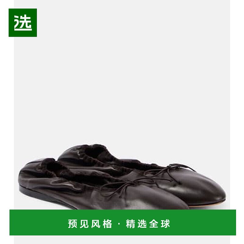 香港直邮The Row 女士 Awar 皮质芭蕾舞鞋 brown棕色 舒适时尚