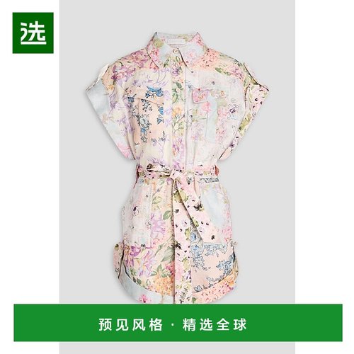 香港直邮ZIMMERMANN 女士 印花亚麻连体衣 9867YSS241SPLICED