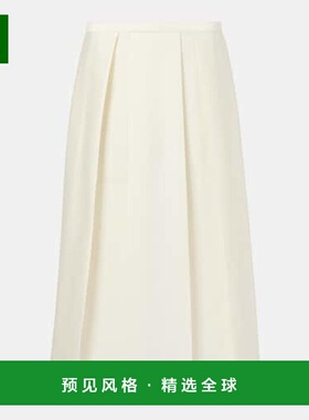 1h可退 香港直邮TOTÊME 女士 Twinflower 羊毛真丝中长半身裙