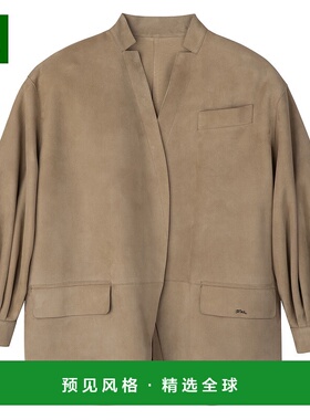 欧洲直邮LONGCHAMP (2025新品) Veste珑骧针织夹克工装廓形皮夹克