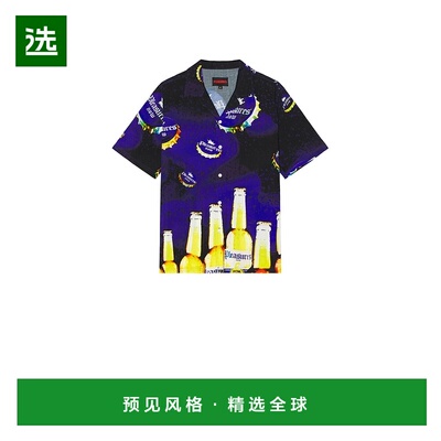 1h可退 香港直邮Pleasures 男士 Cerveza 露营衬衫 P25SU001BLUE